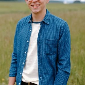 J. Crew Indigo Dyed Button Down | Small Slim Fit